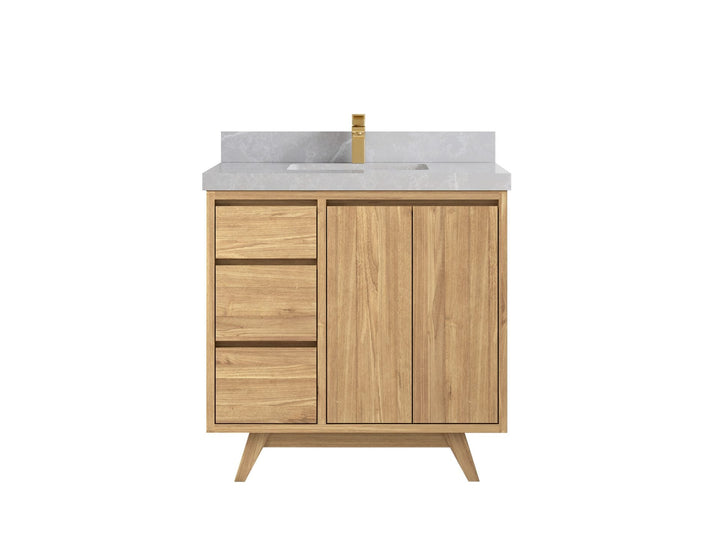 Madison Teak Wood 36" W x 22" D Center Sink Vanity – Perfect for a Modern Bathroom - photo 16