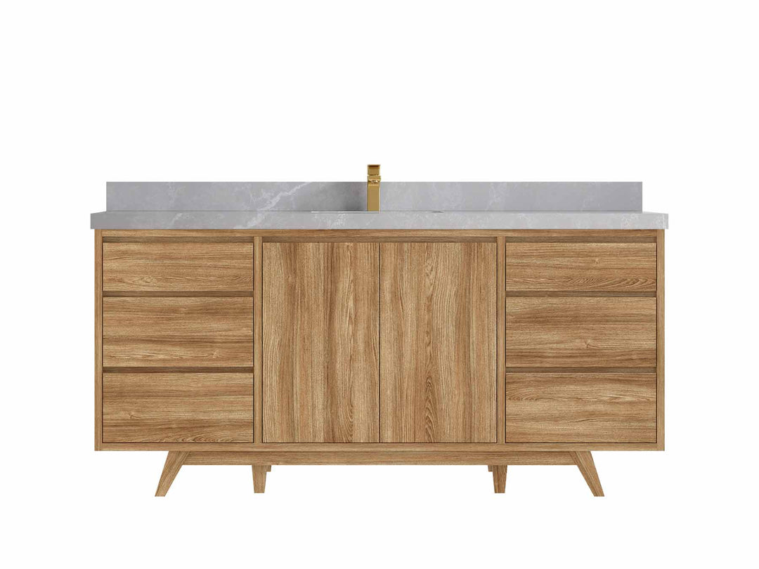 Madison Teak Wood 72 in. W x 22 in. D Single Sink Bathroom Vanity