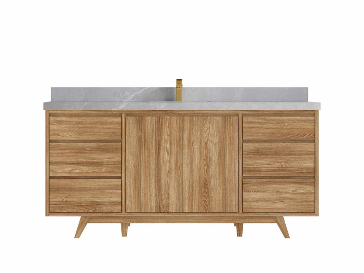 Madison Teak Wood 72 in. W x 22 in. D Single Sink Bathroom Vanity - photo 32