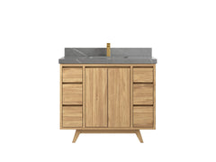 Madison Teak Wood 42 in. W x 22 in. D Single Sink Bathroom Vanity - photo 17