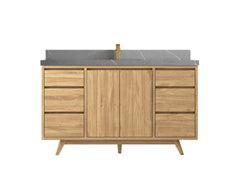 Madison Teak Wood 60 in. W x 22 in. D Single Sink Bathroom Vanity - photo 17