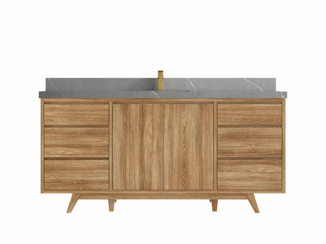 Madison Teak Wood 72 in. W x 22 in. D Single Sink Bathroom Vanity