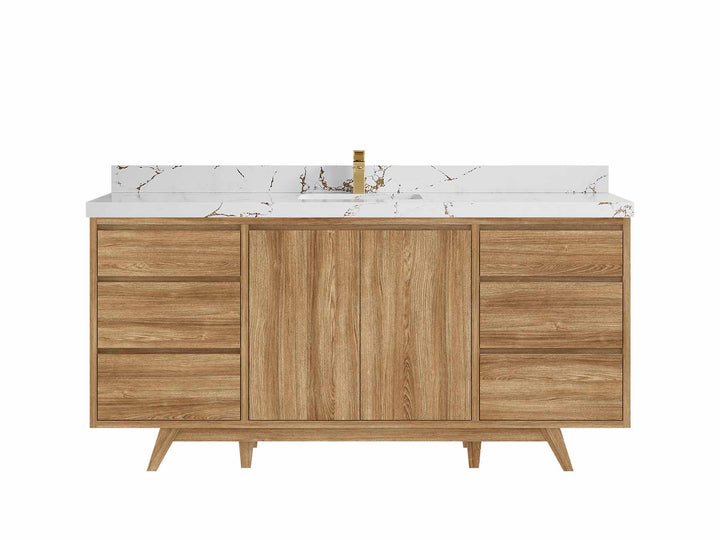 Madison Teak Wood 72 in. W x 22 in. D Single Sink Bathroom Vanity - photo 36