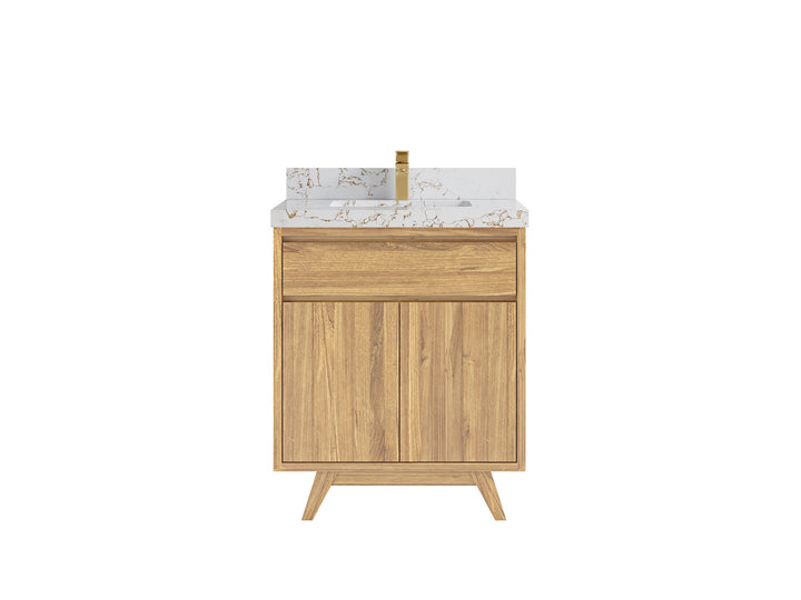 Madison Teak Wood 30 in. W x 22 in. D Single Sink Bathroom Vanity - photo 25