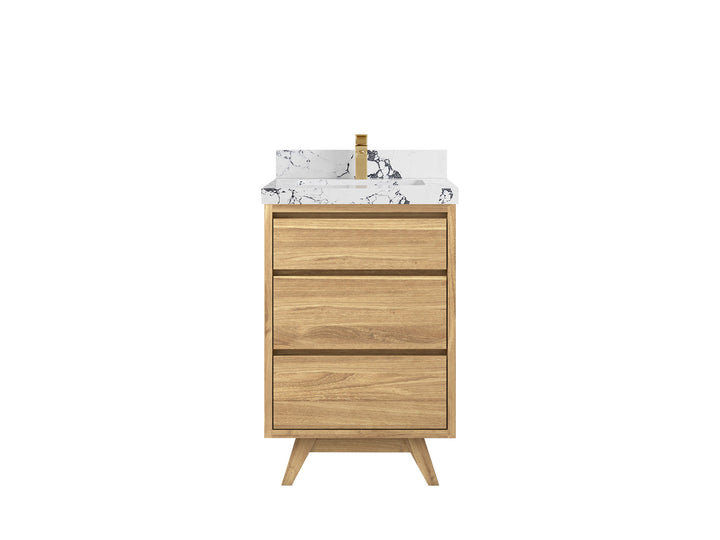 Madison Teak Wood 24 in. W x 22 in. D Single Sink Bathroom Vanity - photo 23