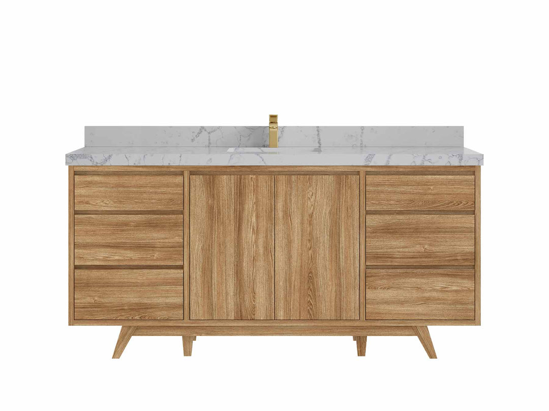Madison Teak Wood 72 in. W x 22 in. D Single Sink Bathroom Vanity