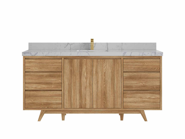 Madison Teak Wood 72 in. W x 22 in. D Single Sink Bathroom Vanity - photo 42
