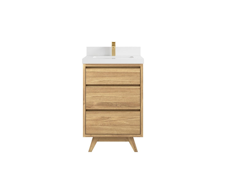 Madison Teak Wood 24 in. W x 22 in. D Single Sink Bathroom Vanity - photo 15
