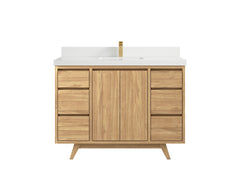 Madison Teak Wood 48 in. W x 22 in. D Single Sink Bathroom Vanity - photo 18