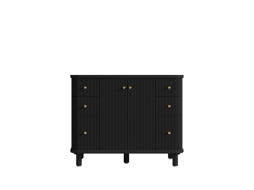 Miami 42 in. W x 22 in. D Single Sink Bathroom Vanity in Black with Countertop - Cabinet Only
