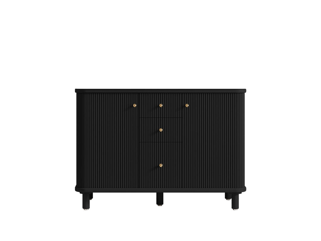 Miami 48 in. W x 22 in. D Double Sink Bathroom Vanity in Black with Countertop - Cabinet Only