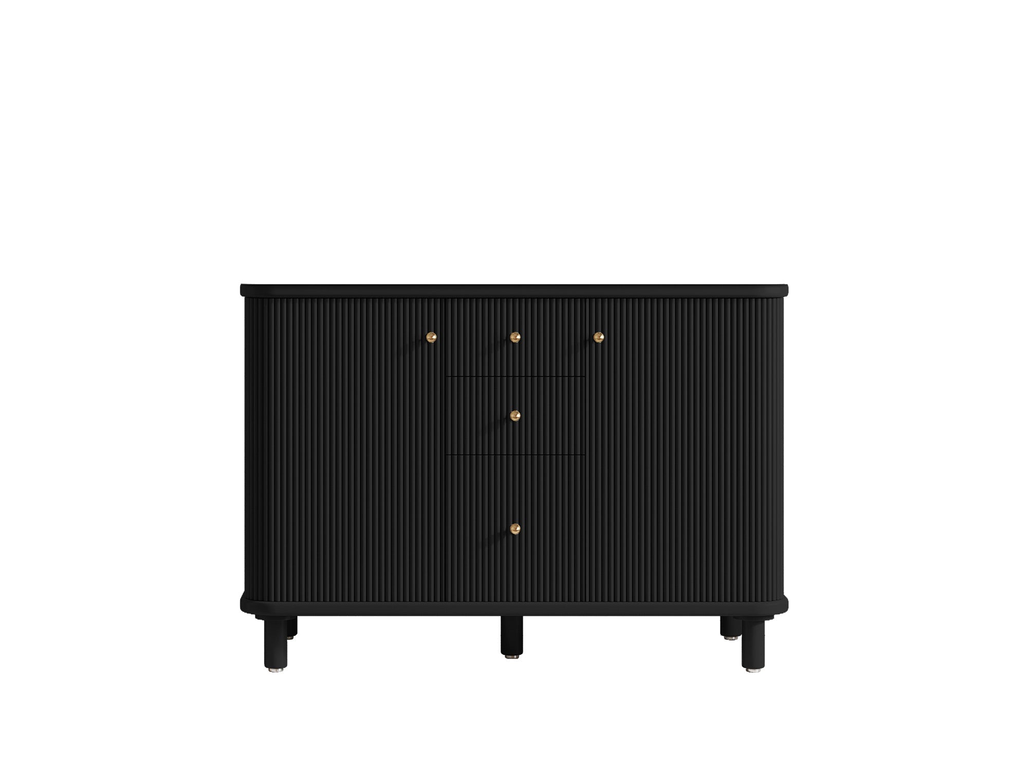Miami 48 in. W x 22 in. D Double Sink Bathroom Vanity in Black with Countertop - Cabinet Only