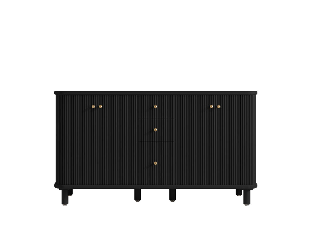 Miami 60 in. W x 22 in. D Double Sink Bathroom Vanity in Black with Countertop - Cabinet Only