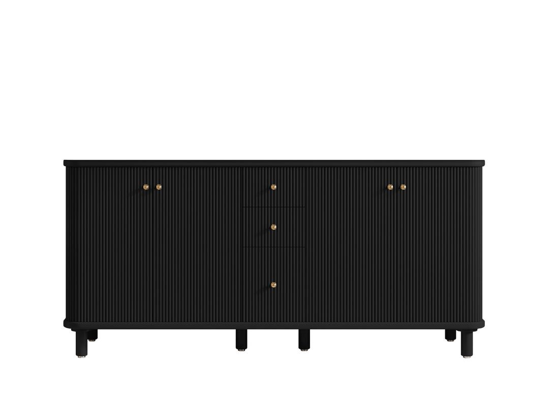 Miami 72 in. W x 22 in. D Double Sink Bathroom Vanity in Black with Countertop - Cabinet Only