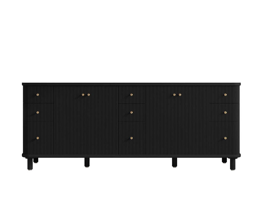 Miami 84 in. W x 22 in. D Double Sink Bathroom Vanity in Black with Countertop - Cabinet Only