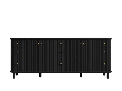 Miami 84 in. W x 22 in. D Double Sink Bathroom Vanity in Black with Countertop - Cabinet Only