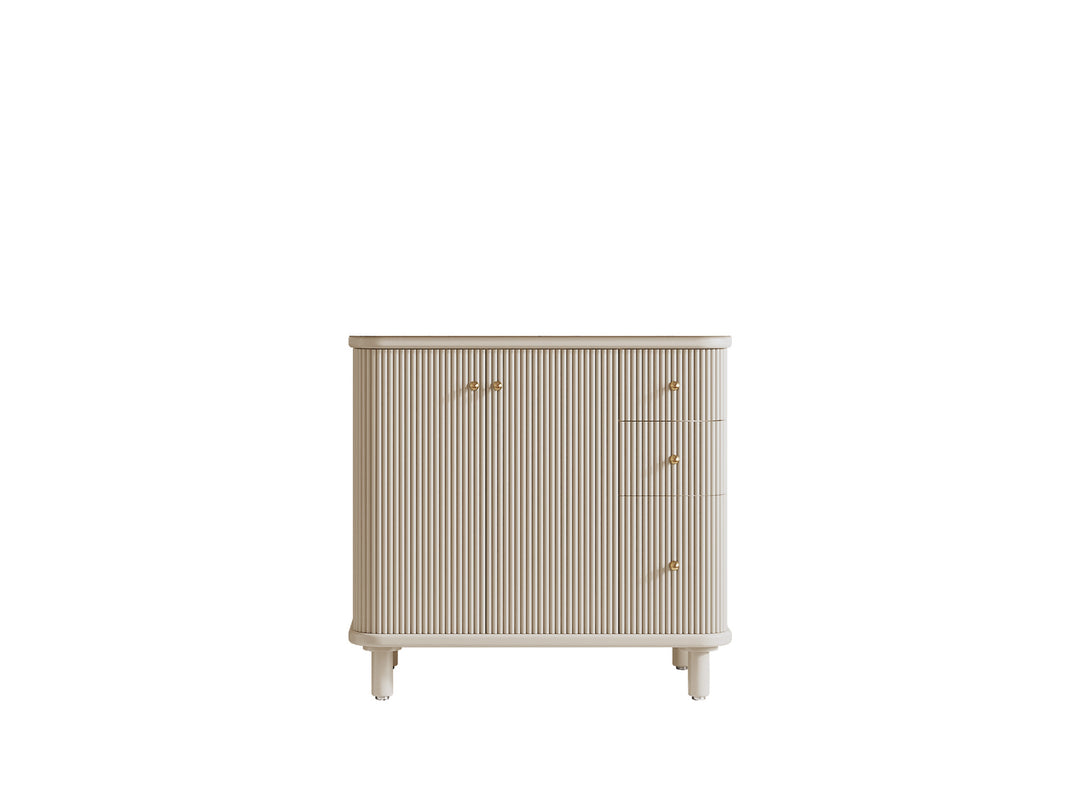 Miami 36 in. W x 22 in. D Left Offset Sink Bathroom Vanity in Fine Grain with Countertop - Cabinet Only