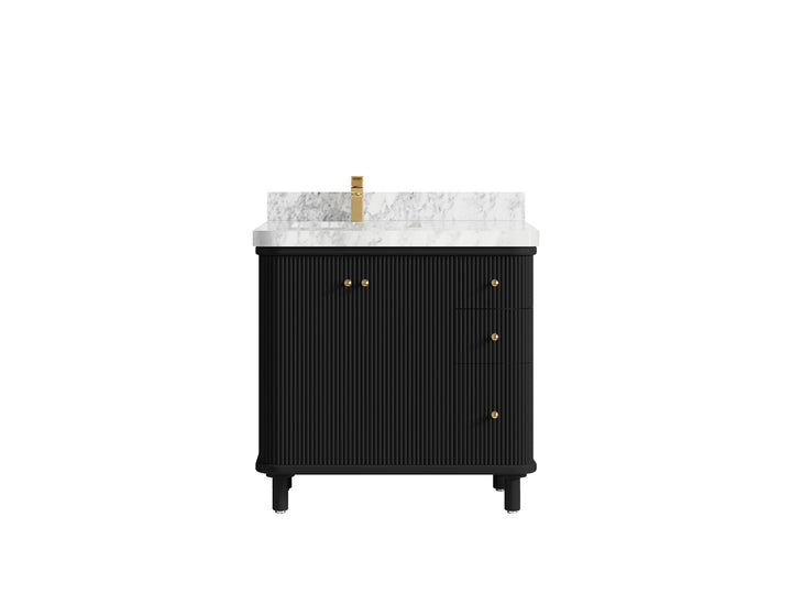 Miami 36 in. W x 22 in. D Left Offset Sink Bathroom Vanity - photo 13
