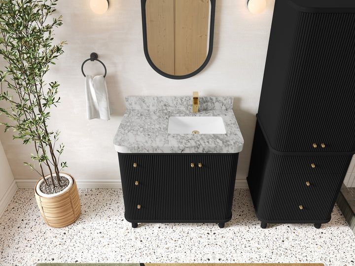 Miami 36 in. W x 22 in. D Right Offset Sink Bathroom Vanity - photo 12