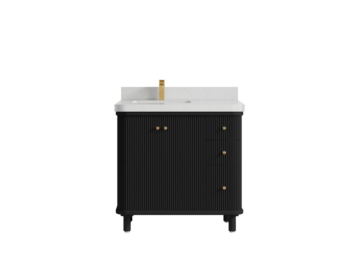 Miami 36 in. W x 22 in. D Left Offset Sink Bathroom Vanity - photo 15