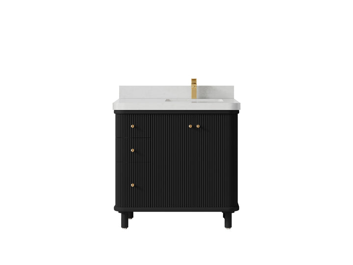 Miami 36 in. W x 22 in. D Right Offset Sink Bathroom Vanity - photo 15