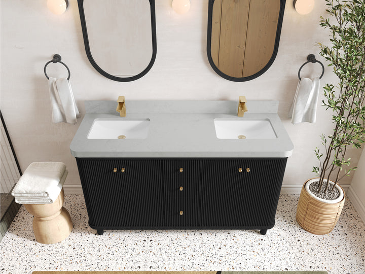 Miami 60 in. W x 22 in. D Double Sink Bathroom Vanity - photo 14