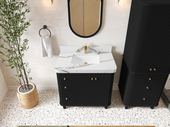 Miami 36 in. W x 22 in. D Center Sink Bathroom Vanity - photo 19