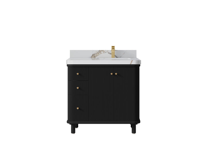 Miami 36 in. W x 22 in. D Right Offset Sink Bathroom Vanity - photo 21