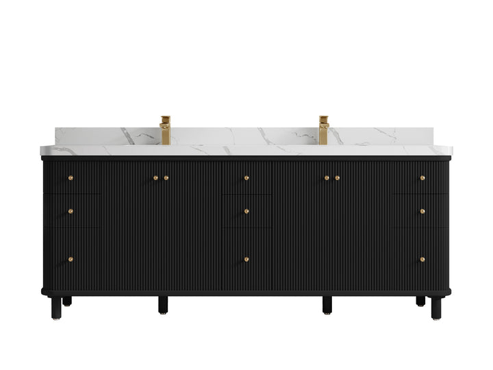 Miami 84 in. W x 22 in. D Double Sink Bathroom Vanity - photo 9