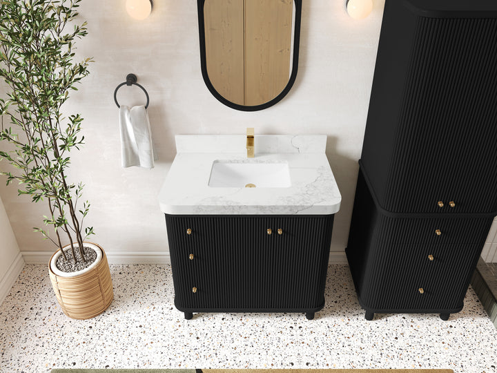Miami 36 in. W x 22 in. D Center Sink Bathroom Vanity - photo 9