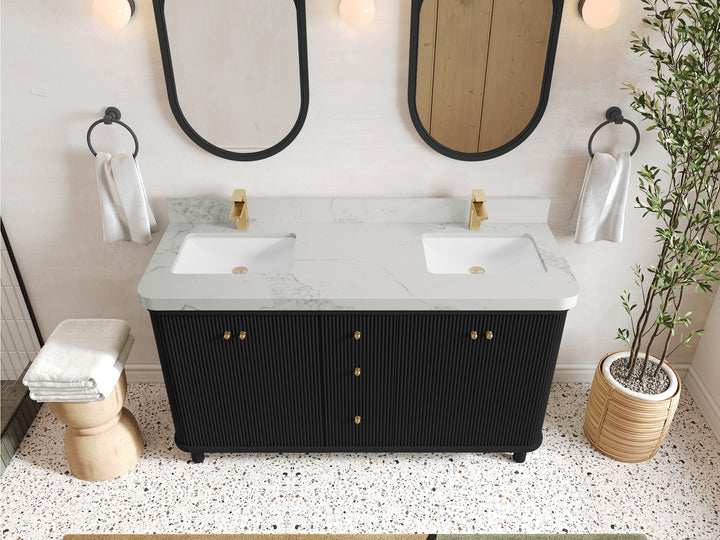 Miami 60 in. W x 22 in. D Double Sink Bathroom Vanity - photo 10