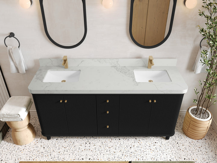 Miami 72 in. W x 22 in. D Double Sink Bathroom Vanity - photo 10