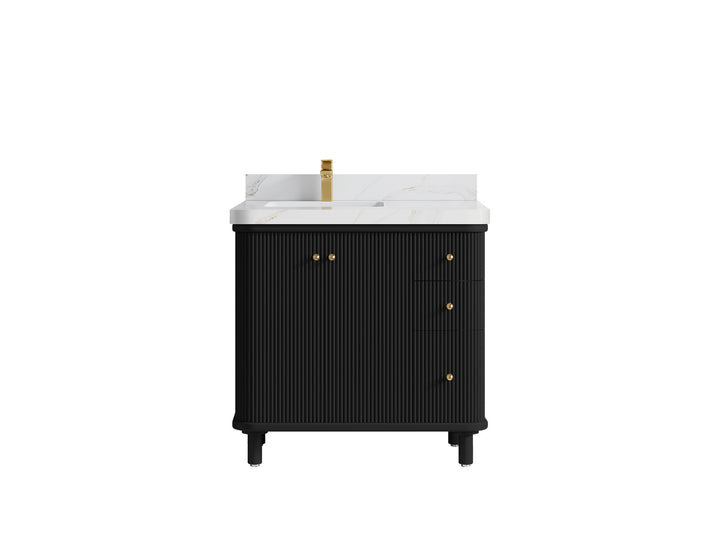 Miami 36 in. W x 22 in. D Left Offset Sink Bathroom Vanity - photo 23