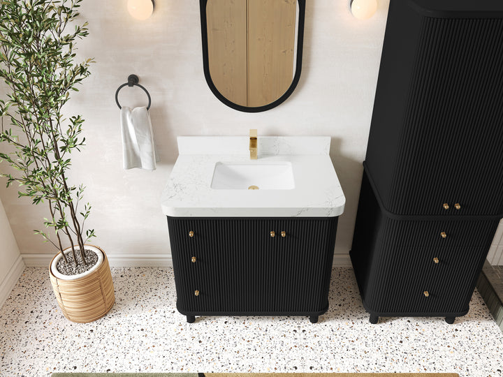 Miami 36 in. W x 22 in. D Center Sink Bathroom Vanity - photo 15