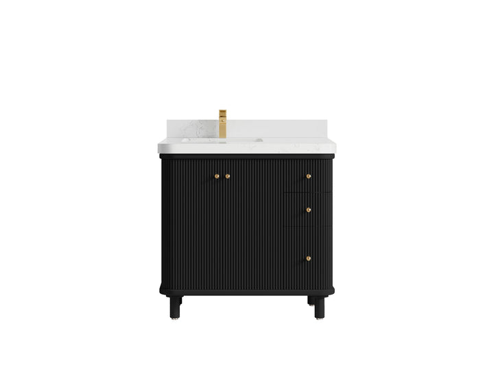 Miami 36 in. W x 22 in. D Left Offset Sink Bathroom Vanity - photo 17