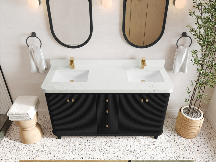 Miami 60 in. W x 22 in. D Double Sink Bathroom Vanity - photo 16