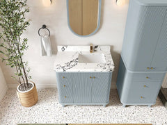 Miami 36 in. W x 22 in. D Right Offset Sink Bathroom Vanity - photo 2