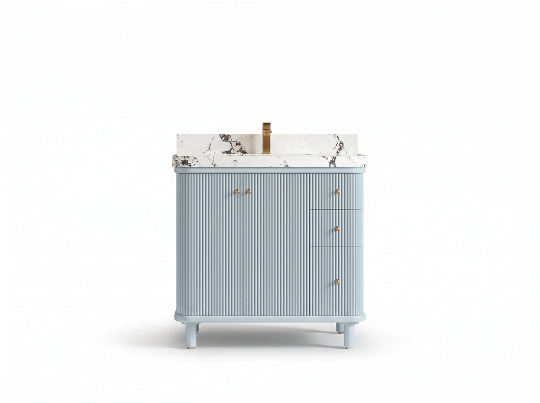 Miami Collection Bath Vanity - 36" W x 22" D with Center Sink | 
              
                Blue Heather
                
                  
             - MIA_BLU_CA_LZ_36CL - photo №1