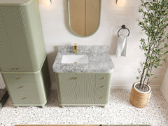 Miami 36 in. W x 22 in. D Left Offset Sink Bathroom Vanity - photo 12