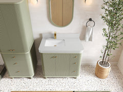 Miami 36 in. W x 22 in. D Left Offset Sink Bathroom Vanity - photo 14