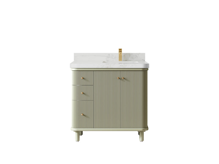 Miami 36 in. W x 22 in. D Right Offset Sink Bathroom Vanity - photo 11