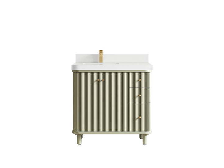 Miami 36 in. W x 22 in. D Left Offset Sink Bathroom Vanity - photo 19