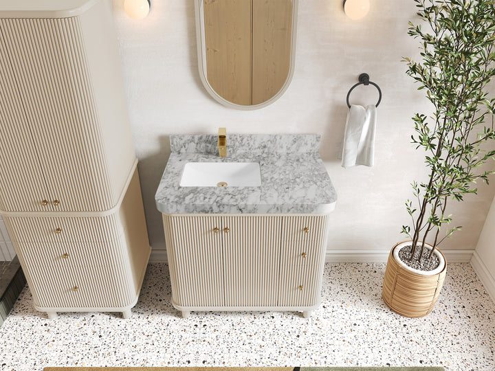 Miami 36 in. W x 22 in. D Left Offset Sink Bathroom Vanity - photo 12