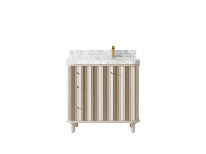 Miami 36 in. W x 22 in. D Right Offset Sink Bathroom Vanity - photo 13