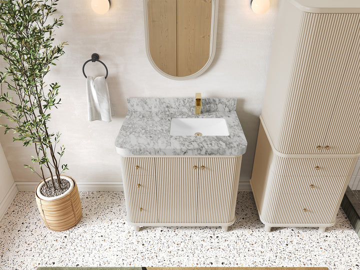 Miami 36 in. W x 22 in. D Right Offset Sink Bathroom Vanity - photo 12
