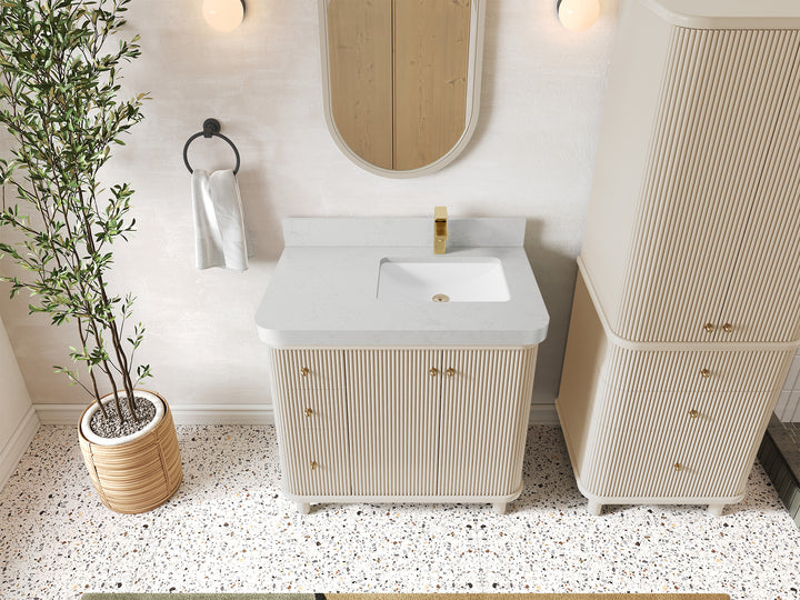 Miami 36 in. W x 22 in. D Right Offset Sink Bathroom Vanity - photo 14