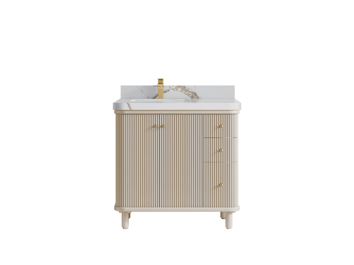 Miami 36 in. W x 22 in. D Left Offset Sink Bathroom Vanity - photo 21