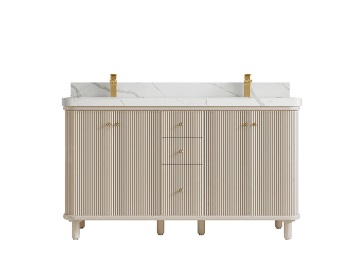 Miami 60 in. W x 22 in. D Double Sink Bathroom Vanity - photo 9