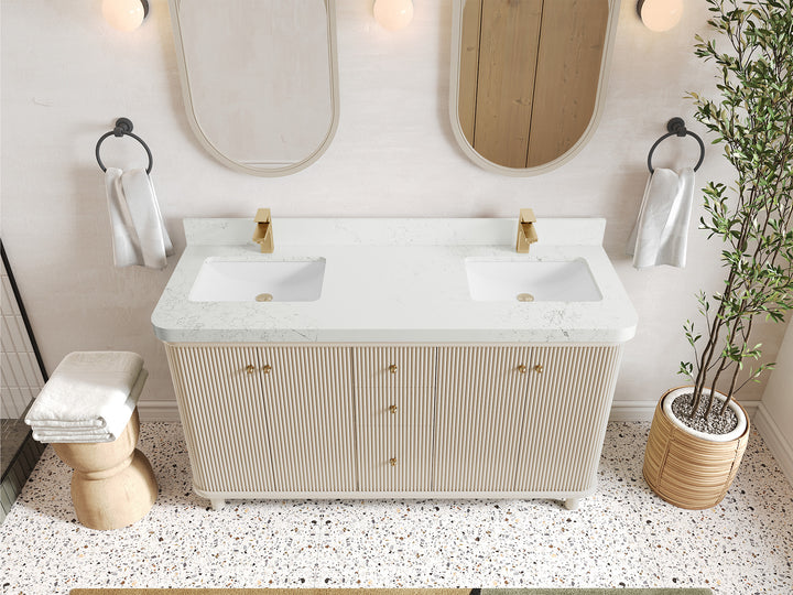 Miami 60 in. W x 22 in. D Double Sink Bathroom Vanity - photo 16