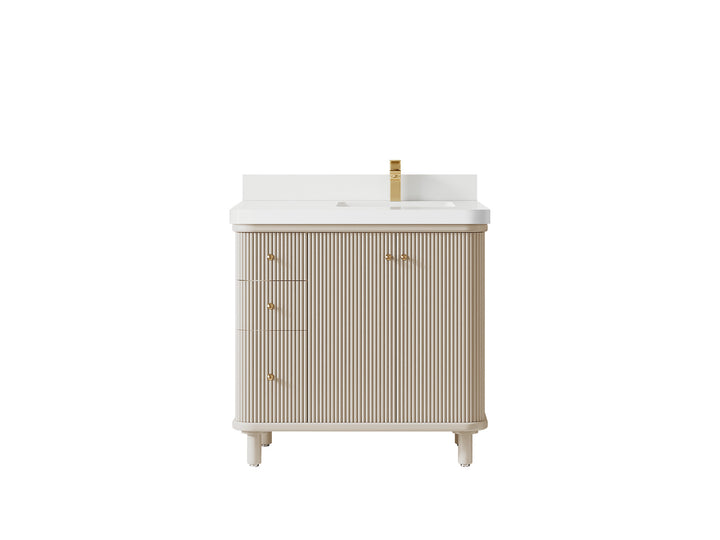 Miami 36 in. W x 22 in. D Right Offset Sink Bathroom Vanity - photo 19